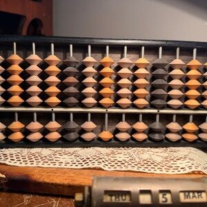 Vintage Wooden Abacus in Warm Neutrals